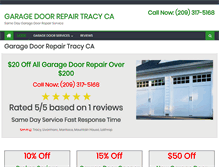 Tablet Screenshot of garagedoorrepairtracyca.net